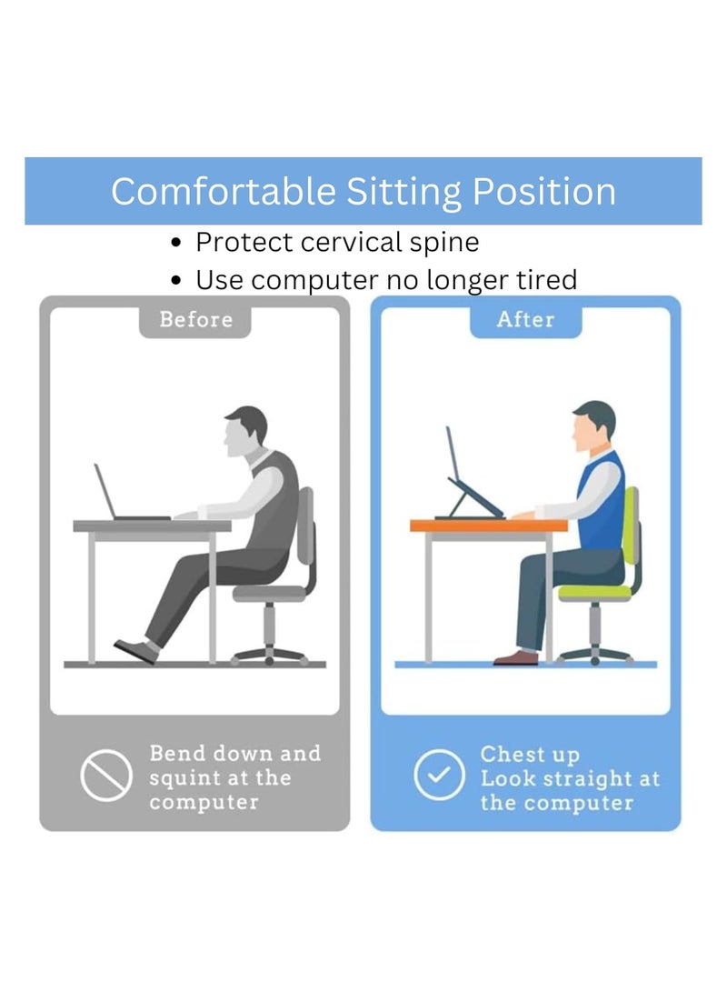 Zimtal Laptop Stand for Desk by Zimtal Adjustable Ergonomic Portable Aluminum Holder for Laptop 6 Angles Anti-Slip Riser Compatible with 9-15.6 inch Laptops (Silver) - Image 4