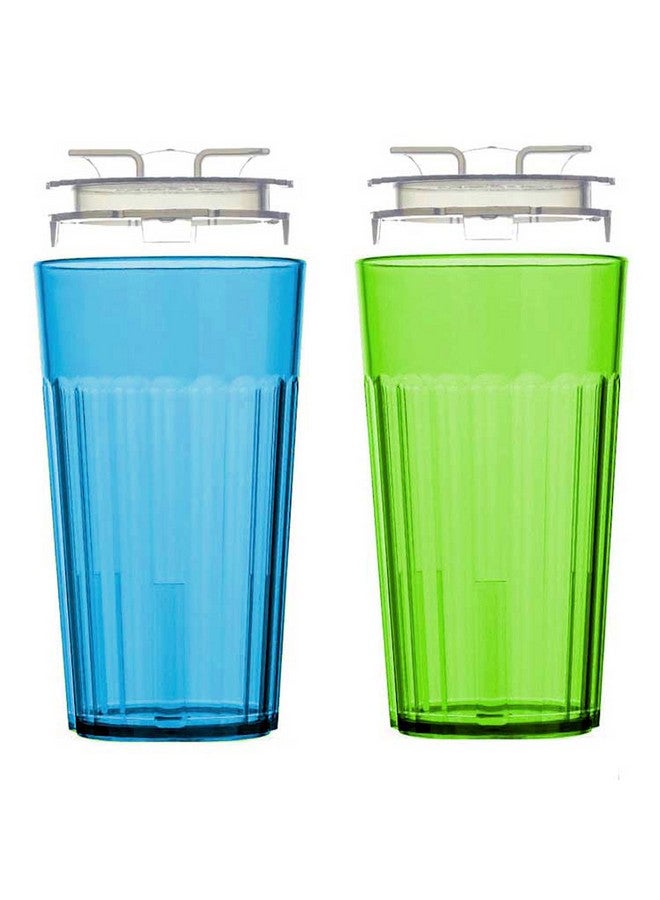 Reflo Smart Cup (Blue & Green 2 Pack) Open Training Cup Toddler Cup No Suction 6Oz 360 Control Flow Usa Made Premium High Impact Plastic - Image 1
