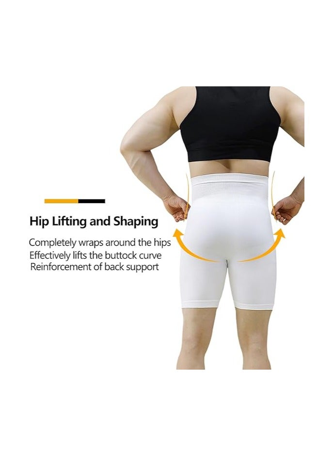Jolly Chic Men's Body Shaping Suits, Belly Slimming and Body Shaping, High Waist Compression Boxer Underwear, Abdominal Control Shorts - Image 3