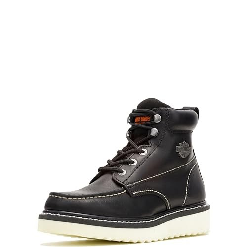 HARLEY DAVIDSON HarleyDavidson Mens Beau Leather Motorcycle Casual Wedge Boot Black 11 - Image 1