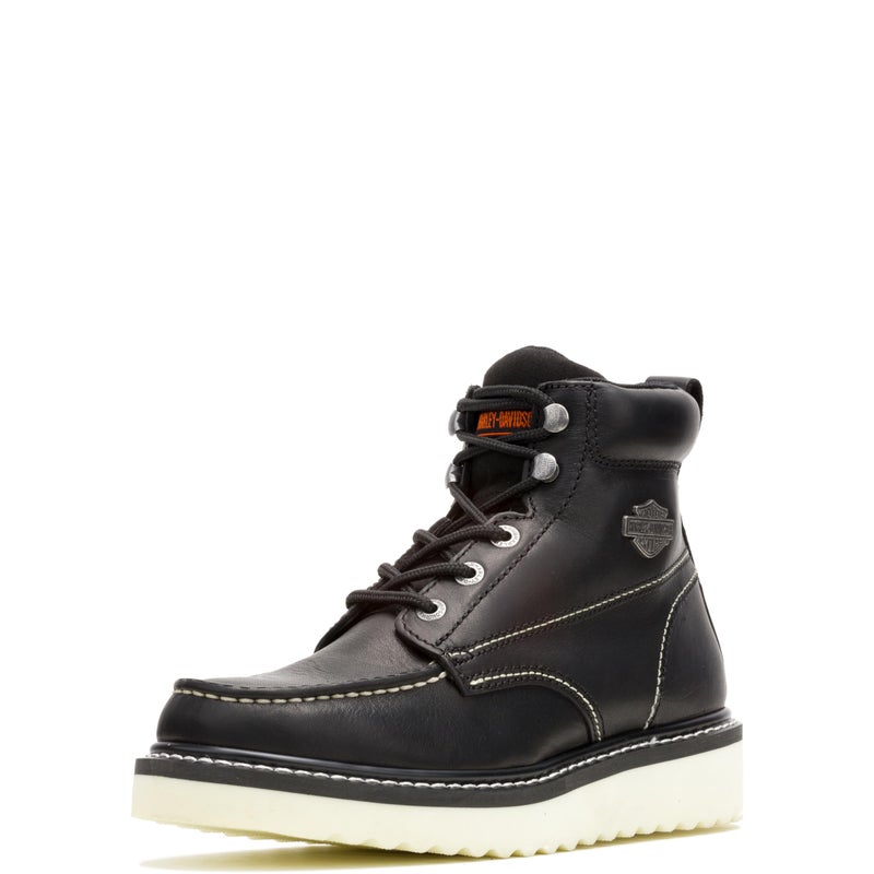 HARLEY DAVIDSON HarleyDavidson Mens Beau Leather Motorcycle Casual Wedge Boot Black 11 - Image 2