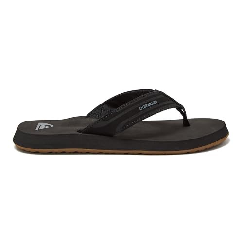 Quiksilver Unisex-Child Youth Monkey Wrench Flip Flop Sandal Big, Black/Black/Brown, 13(31) M US Little Kid - Image 2