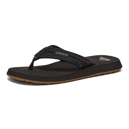 Quiksilver Unisex-Child Youth Monkey Wrench Flip Flop Sandal Big, Black/Black/Brown, 13(31) M US Little Kid - Image 1
