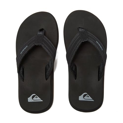 Quiksilver Unisex-Child Youth Monkey Wrench Flip Flop Sandal Big, Black/Black/Brown, 13(31) M US Little Kid - Image 4