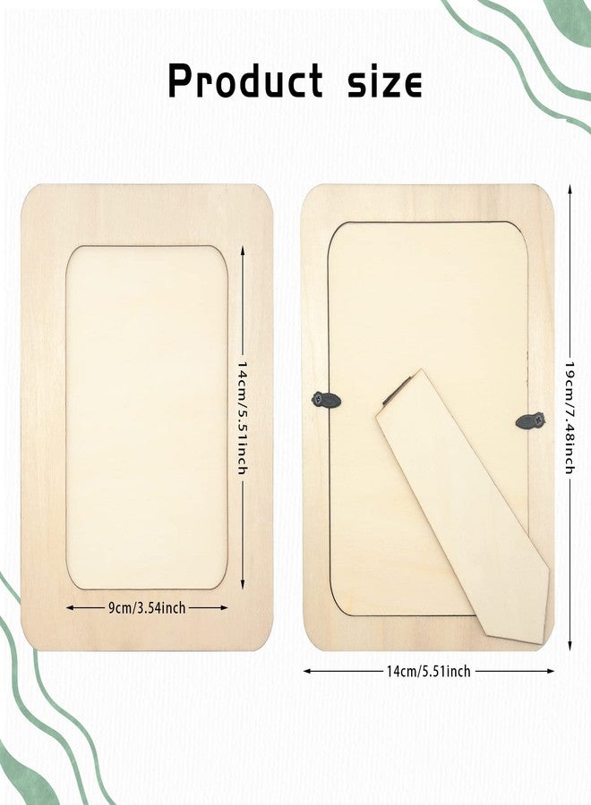 RYKOMO 6 PCS DIY Wooden Picture Frames Unfinished Solid Wood Photo Picture Frames for 4 x 6 in Photos, Standing Wooden Photo Frames for Halloween Wood Decor, Thanksgiving Christmas Gift Crafts Wood (Rectangle) - Image 2