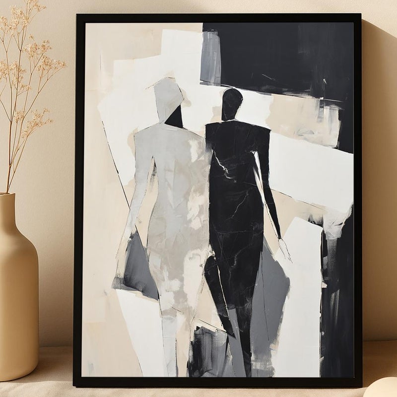 Marktna One canvas print in an abstract art design with a hollow frame, measuring (60×90) - Image 2