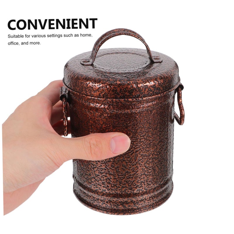حامل سجائر قديم من الحديد المجلفن مع غطاء - دلو رماد متنقل للمنزل والمكتب والحانة والمطعم - Image 5