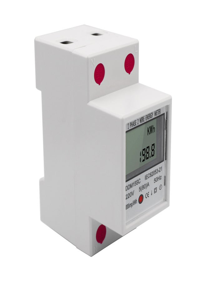 LCD Digital Display Single Phase DIN-Rail Energy Meter 5-80A 220V 50Hz Electronic KWh Meter Power Consumption Monitor DDM15SC - Image 5