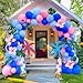froufing Pastel Blue and Pink Balloon Garland Arch Kit 132Pcs royal blue and baby pink Balloons for Summer Hawaii gender reveal Baby shower Hawaii cartoon halloween trunk or treat birthday party decorations - Image 3