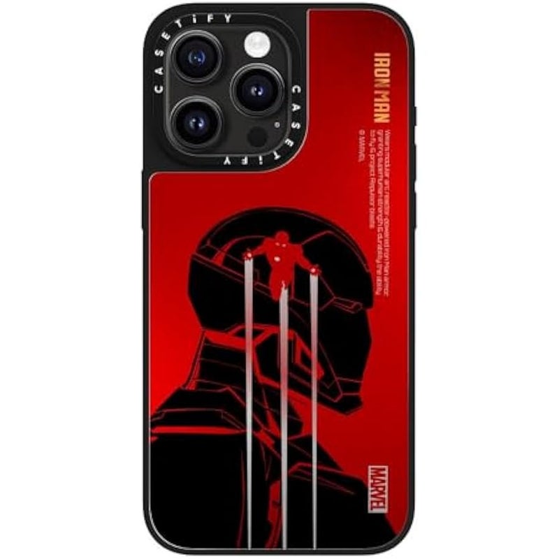 Casetify Mirror iPhone 15 Pro Max Case 【Iron Man Co-Lab/Reflective / 4.9ft Drop Protection/Compatible with Magsafe】 - Iron Man Armor Activate - Silver on Black - Image 3