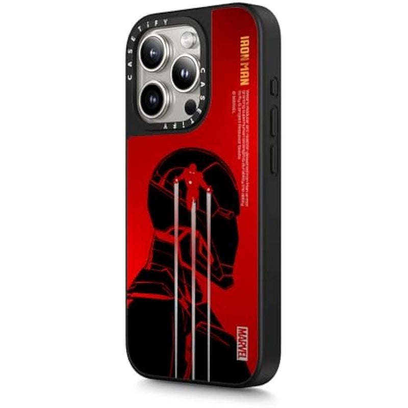Casetify Mirror iPhone 15 Pro Max Case 【Iron Man Co-Lab/Reflective / 4.9ft Drop Protection/Compatible with Magsafe】 - Iron Man Armor Activate - Silver on Black - Image 5