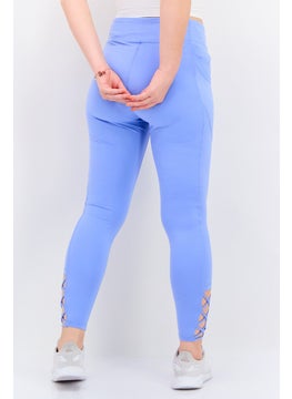GILLY HICKS Women Sportswear Fit Pull On Training Tights, Blue  - Image 3