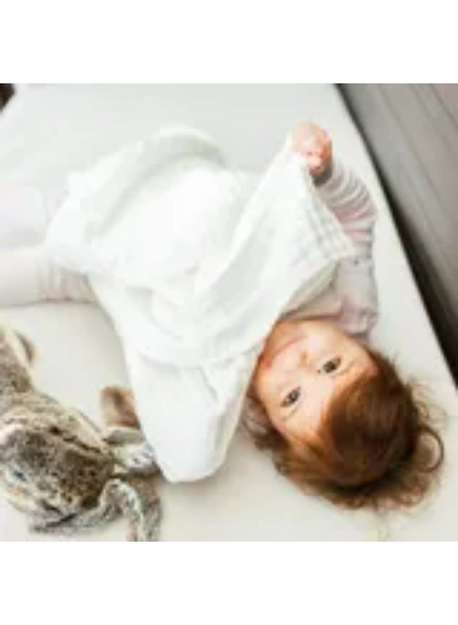 Anvi Baby - Set Of 2 Organic Muslin Bath Towel- Pink & White - Image 5