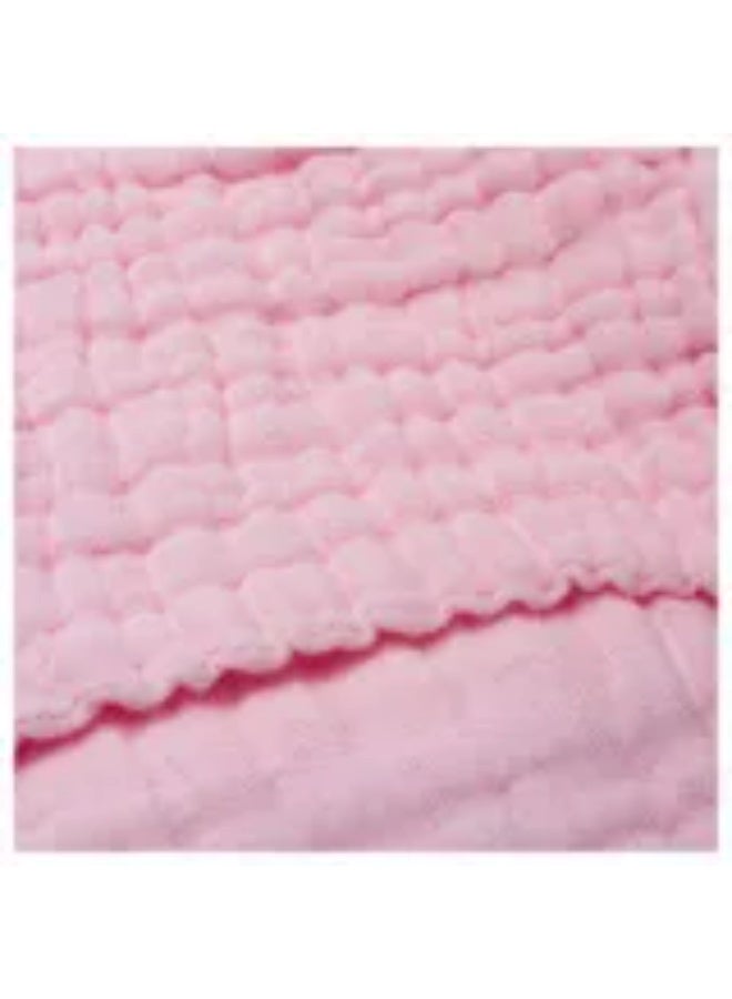 Anvi Baby - Set Of 2 Organic Muslin Bath Towel- Pink & White - Image 2