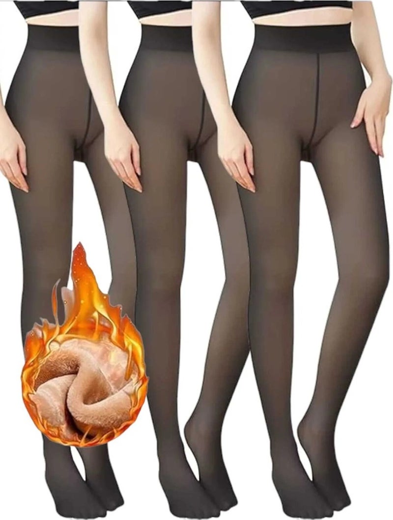 Tezzgelsin Women's 3-Pack Polar Fleece 300 Gr Thermal Tights 