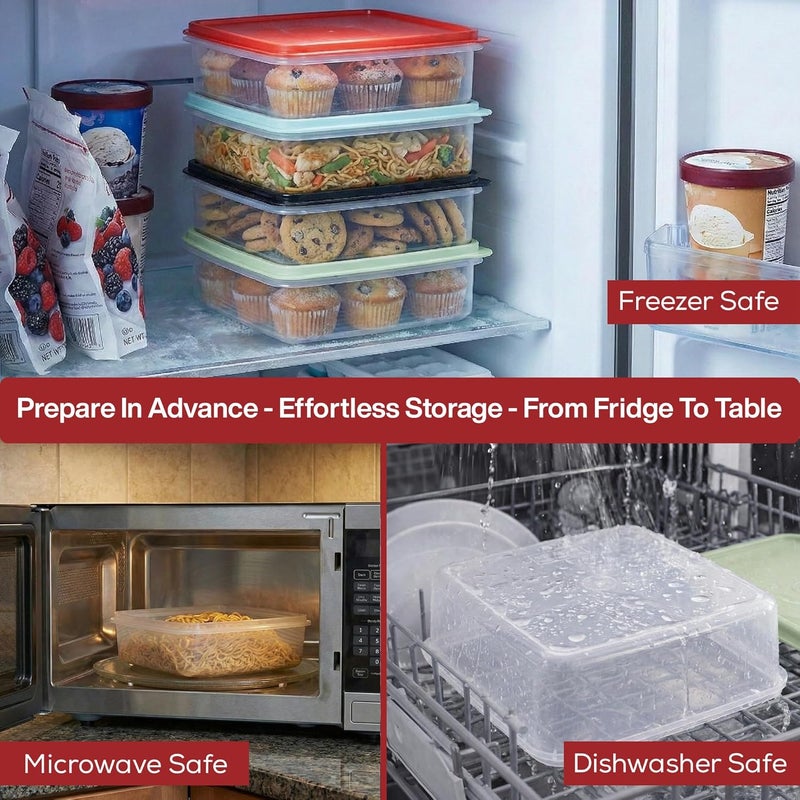 Signoraware Plastic Storage Containers with Lids – 2-Pack 3L Cupcake Carrier – Leakproof Cookie Storage Containers Airtight – BPA-Free Plastic Containers with Lids for Food Storage, Meal Prep, Leftovers, Cupcakes - Image 5