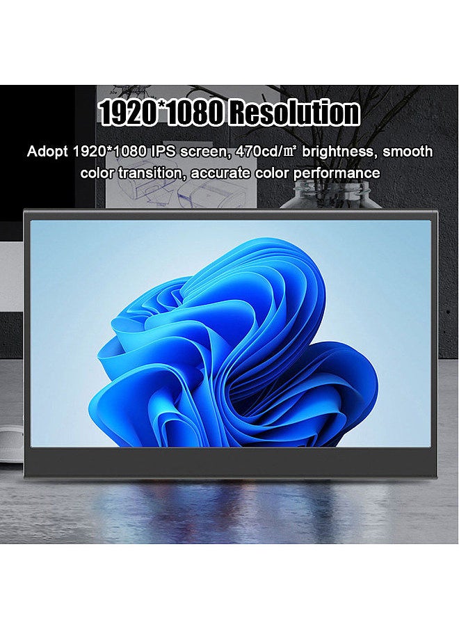 Generic - 15.6 inch Portable Monitor IPS Screen 1920*1080 Resolution 170° Wide Viewing Angle 60Hz Refresh Rate Wide Compatibility - Image 1