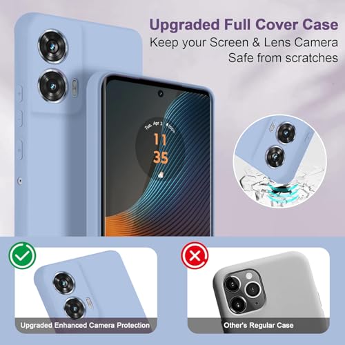 DIZORO Microfiber Candy Case for Motorola G96 5G Smooth Touch Cushion Liquid Soft Silicone Gel Rubber Phone Cases Non-Slip Full Body Protective Shockproof Back Cover -Carolina - Image 4