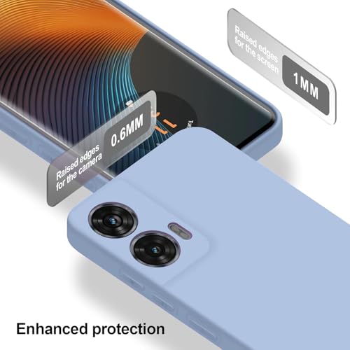 DIZORO Microfiber Candy Case for Motorola G96 5G Smooth Touch Cushion Liquid Soft Silicone Gel Rubber Phone Cases Non-Slip Full Body Protective Shockproof Back Cover -Carolina - Image 2