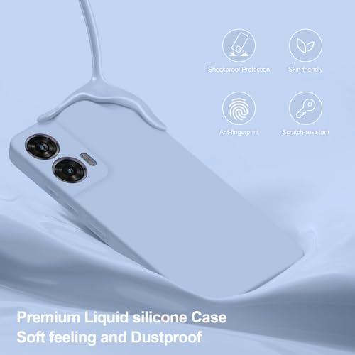 DIZORO Microfiber Candy Case for Motorola G96 5G Smooth Touch Cushion Liquid Soft Silicone Gel Rubber Phone Cases Non-Slip Full Body Protective Shockproof Back Cover -Carolina - Image 3