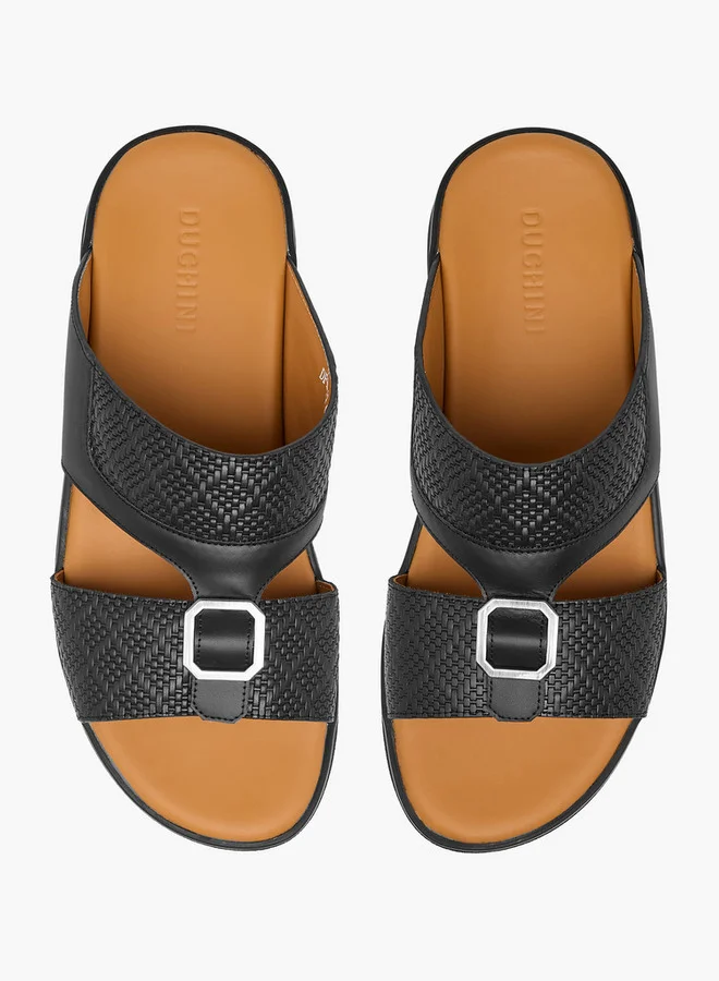 دوتشيني Men's Buckle Accent Slip-On Arabic Sandals