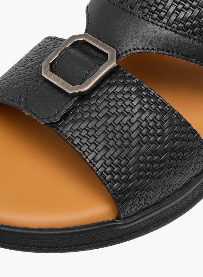DUCHINI Men's Buckle Accent Slip-On Arabic Sandals - Image 4