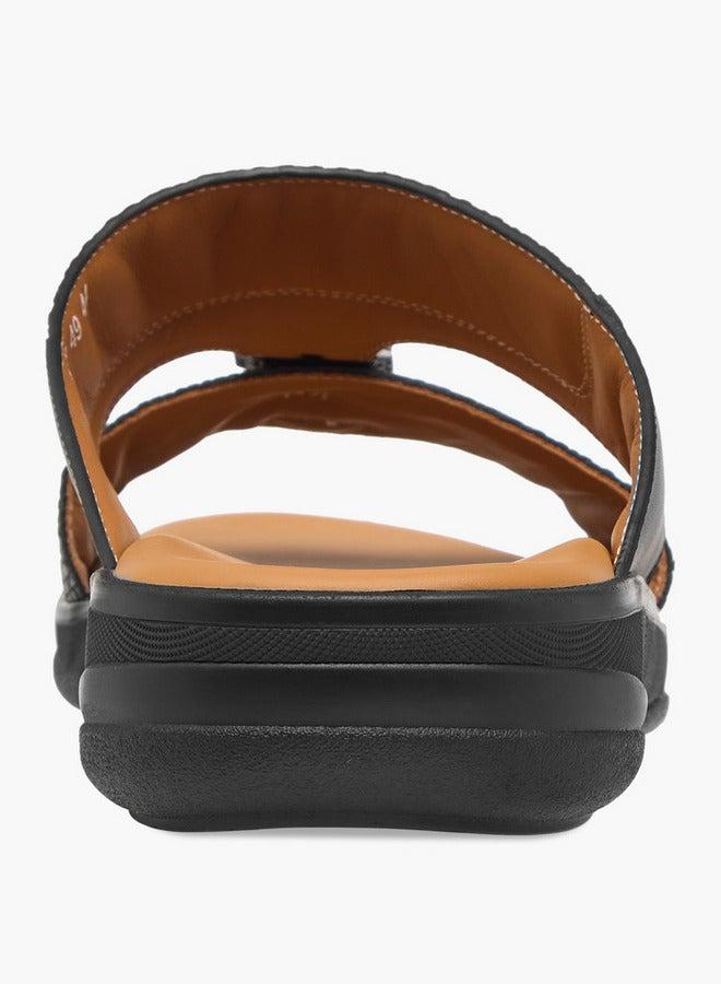 DUCHINI Men's Buckle Accent Slip-On Arabic Sandals - Image 5