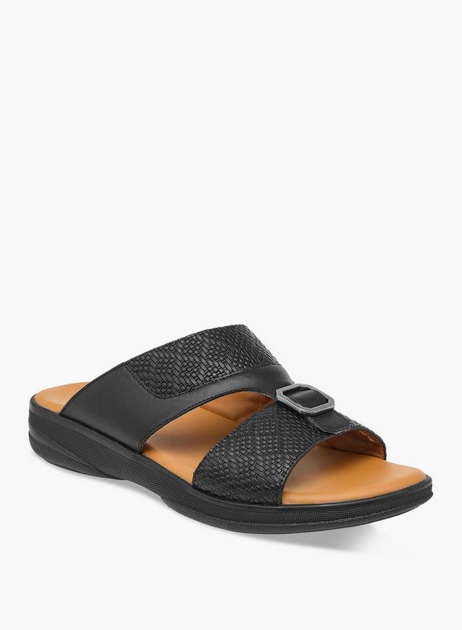 DUCHINI Men's Buckle Accent Slip-On Arabic Sandals - Image 1