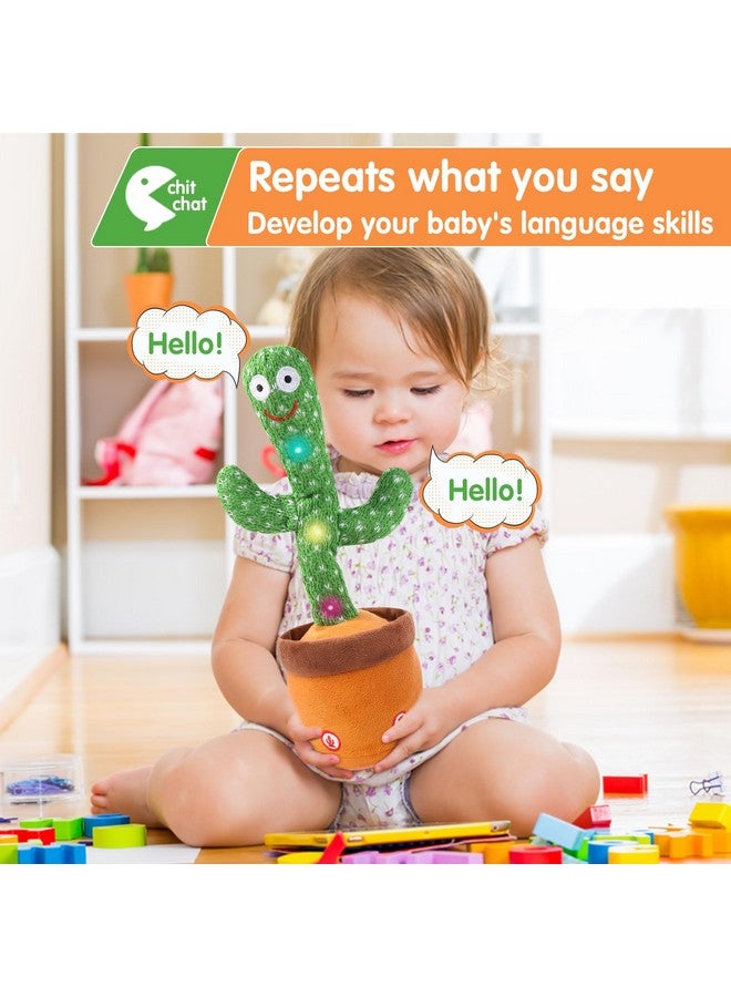 Dancing Cactus Toy for Baby Toddler, Talking Cactus Colorful Glowing Repeating What You Say, Singing Toys 120 Pcs Songs for Baby Gifts - Image 3