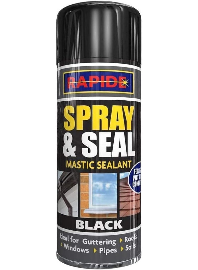 Rapide Products Rapide Spray & Seal Leak Fix Stop Sealant Instant Waterproof Gutter Roof Pipe - Black 300ml - Image 2