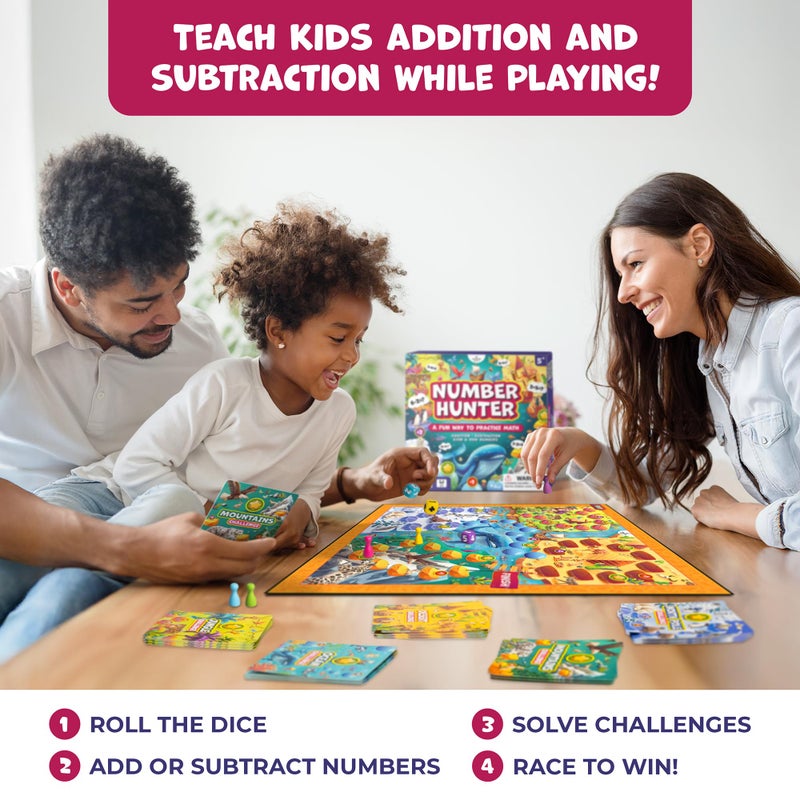 Clever Fox Play Number Hunter Math Board Game â€“ Addition & Subtraction Games for Kids Ages 4-8 â€“ Fun Educational STEM Game for Kindergarten, 1st-3rd Grade, Homeschool & Family Game Night - Image 4