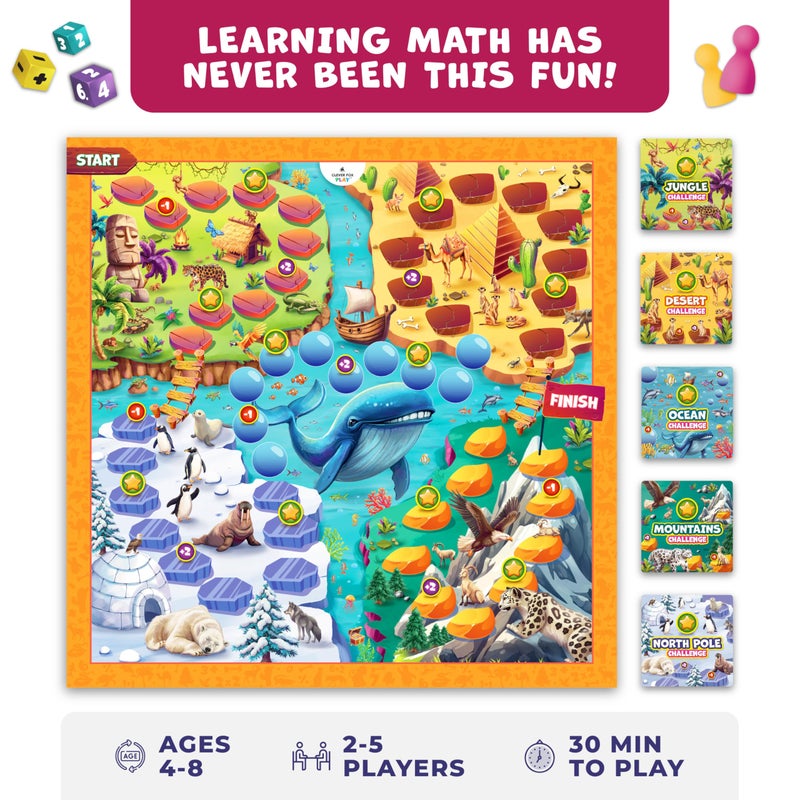 Clever Fox Play Number Hunter Math Board Game â€“ Addition & Subtraction Games for Kids Ages 4-8 â€“ Fun Educational STEM Game for Kindergarten, 1st-3rd Grade, Homeschool & Family Game Night - Image 3