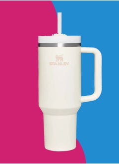 Quencher H2.0 FlowState Stainless Steel Vacuum Insulated Tumbler with Lid and Straw for Water, Iced Tea or Coffee, Smoothie and More, 30 oz Cream