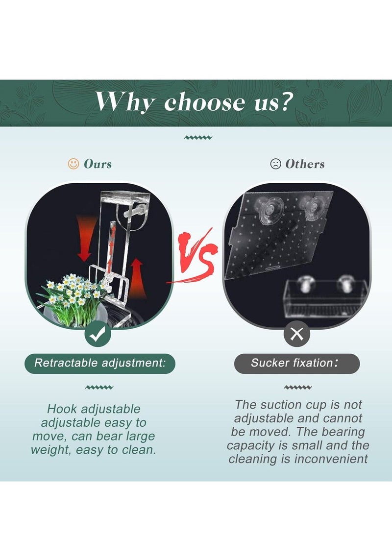 حامل نباتات أكريليك لحوض السمك، أكواب زراعة معلقة مع ثقوب للنباتات الطافية، مثالية لتزيين حوض الأسماك. - Image 5