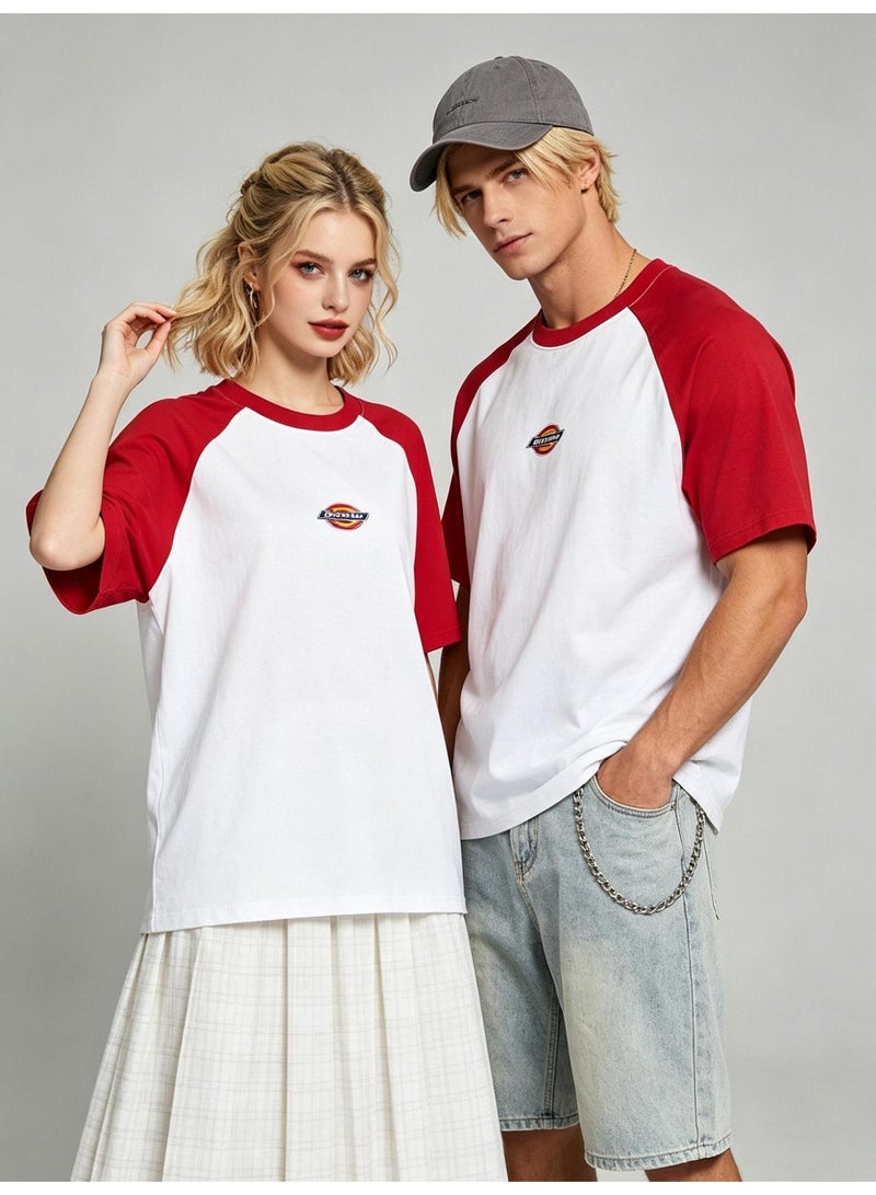 Dickies Loose short-sleeved T-shirts for men and women with shoulder inserts in summer with contrast stitching. - Image 1