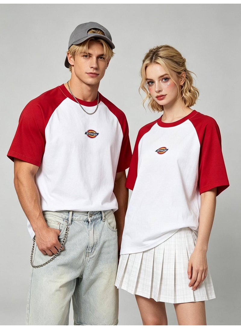 Dickies Loose short-sleeved T-shirts for men and women with shoulder inserts in summer with contrast stitching. - Image 5