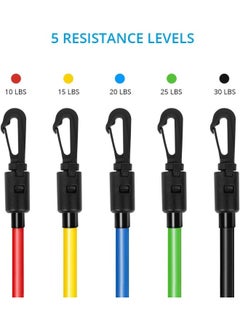 SKY-TOUCH Portable Exercise 11Pcs Resistance Band Set Stackable Up to 150 Lbs (5 Stackable Exercise Bands with Door Anchor, Ankle Straps Carrying Case) Exercise Stretch Fitness Home Set  - Image 3