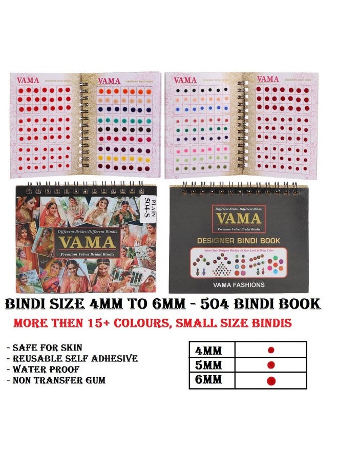 فاما كتيب صغير متعدد الألوان مستدير سادة من Bindis Kumkum، ملصق ذاتي اللصق قابل لإعادة الاستخدام، كتيب Pottu للفتيات والنساء (كتيب Bindis صغير - 504 Bindis)  - Image 2
