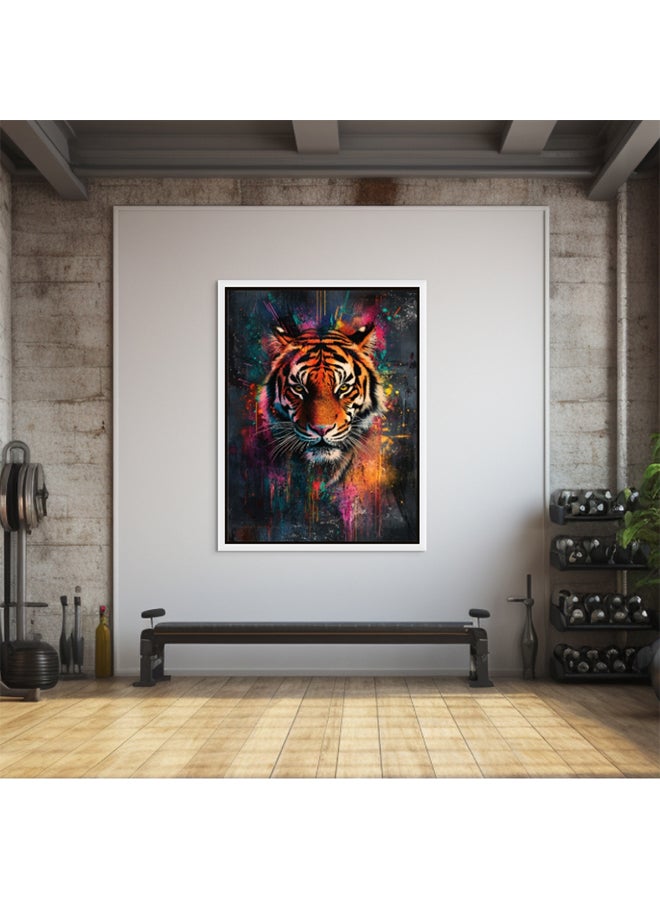 Art Decor Art Decor Framed Canvas Wall Art of Tiger Pop Art Painting Print Portrait Wild Animal Colorful Jungle Wall Décor for Office Home Living Room Bedroom Home Décor Gifting  - Image 2