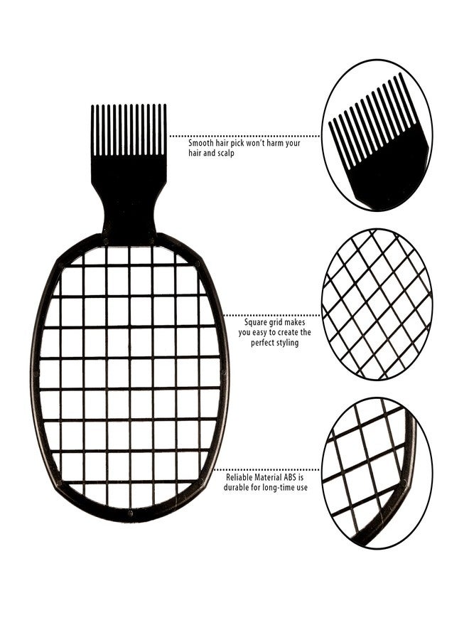 Selalu 3Pcs Twist Combs, ABS Plastic, Hair Sponge Brush Upgraded Design for Men Women Curls Natural Hair(Black) - Image 2