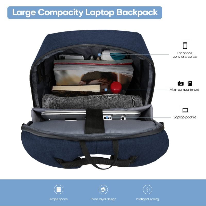 Men's Business Backpack 11.42 X 6.30 X 17.32 In Water-repellent Wear-resistant - Anti-theft Laptop Backpack With Usb Charging Port For Business Travel Working Men - Image 5