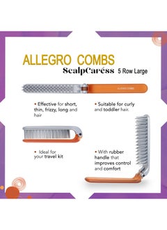 Allegro Combs Scalpcaress Detangler Brush Mini Foldable Hairbrush For Women Kids Ideal For Curly Hair Soft Bristle. Travelfriendly Brush 1 Brush. (Brown)  - Image 4