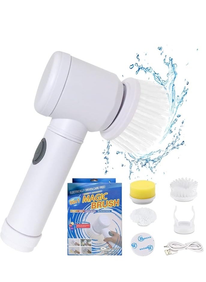 فرشاة تنظيف الأطباق، نمط الشحن، فرشاة تنظيف كهربائية محمولة، مناسبة لحائط الحمام، حوض المطبخ، نافذة الأطباق - Image 1