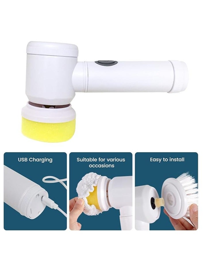 فرشاة تنظيف الأطباق، نمط الشحن، فرشاة تنظيف كهربائية محمولة، مناسبة لحائط الحمام، حوض المطبخ، نافذة الأطباق - Image 3