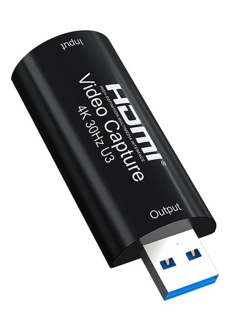 4K Video Capture Card, HDMI to USB 3.0 1080P 60HZ Cam Link Game Capture Card Audio Capture Adapter Screen Record Device for Switch Gaming Streaming, Live Broadcasting