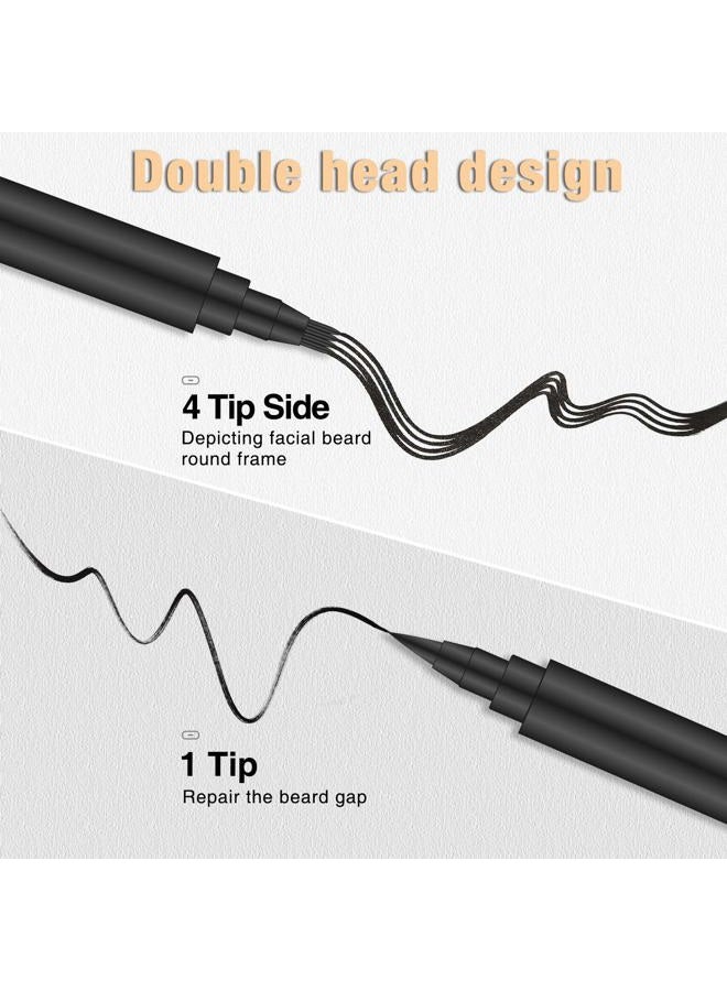 MISICH Beard Pencil Filler for man Water Proof Beard pen and beard brush Long Lasting Coverage Natural Finish, Male Mustache Repair Shape, Effective Enhance Facial Hair （BLACK） - Image 3