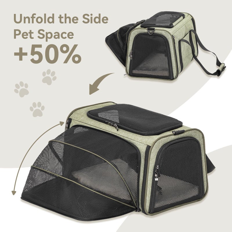 Petsfit Expandable Rabbit Carrier Small Cat Carrier Airline Approved, 16X10X9 Inches Soft-Sided Portable Small Animal Travel Bag for Kitten/Puppy/Bunny/Guinea Pig - Image 4