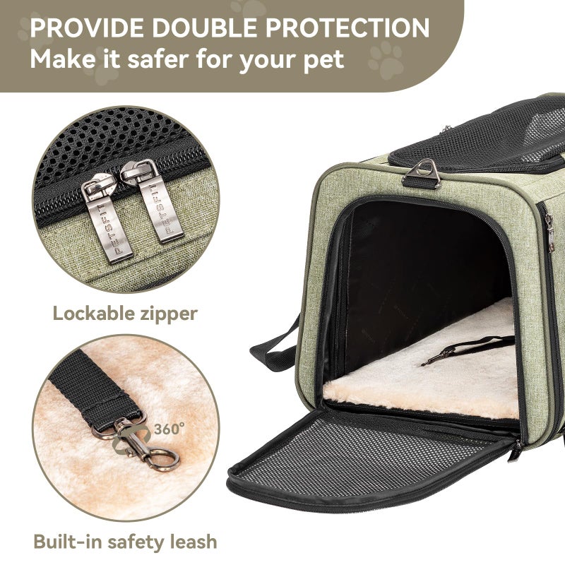 Petsfit Expandable Rabbit Carrier Small Cat Carrier Airline Approved, 16X10X9 Inches Soft-Sided Portable Small Animal Travel Bag for Kitten/Puppy/Bunny/Guinea Pig - Image 5