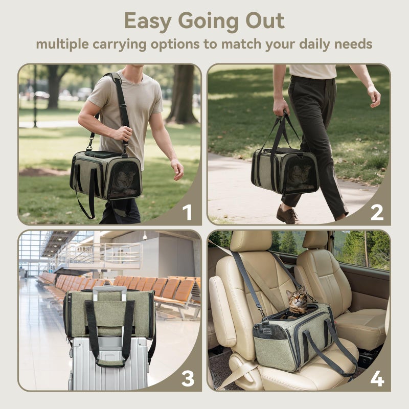 Petsfit Expandable Rabbit Carrier Small Cat Carrier Airline Approved, 16X10X9 Inches Soft-Sided Portable Small Animal Travel Bag for Kitten/Puppy/Bunny/Guinea Pig - Image 3
