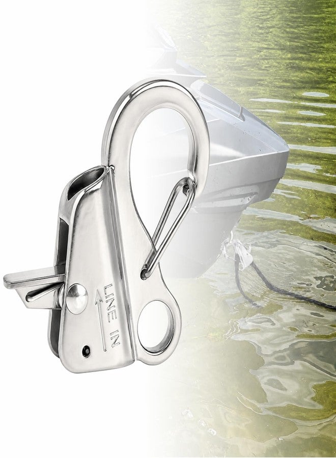 asdmm Boat Anchor Hook Knotless System, Stainless Steel Cam Cleat Rope Lock with Quick Release, Adjustable for Kayak Pontoon RV Jon Boat Camping, Holds 9000 Lbs Fits 3/8" to 5/8" Rope (2) (1) - Image 1